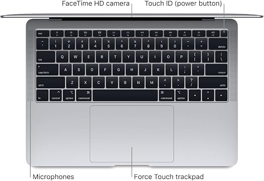 MACB00K Air A1932 Laptop (2018) - 13 inch Display | Core i5, 16GB RAM, 256GB SSD - Available in Gray Color with Laptop Bag (Renewed)