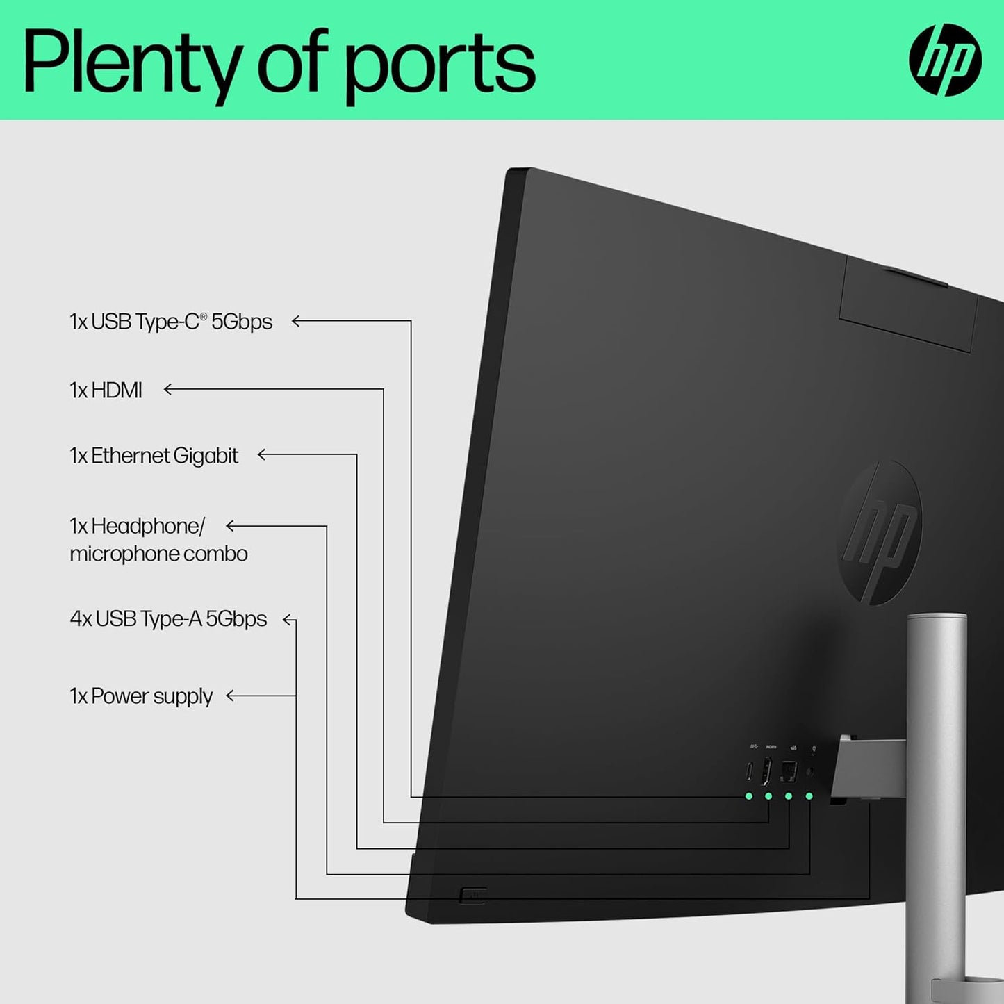 HP 24-cr0018ne All-in-One PC, 23.8" FHD, 13th Gen. Intel® Core™ i5 processor, 8GB RAM, 512 GB SSD, Intel® Iris® Xe Graphics, Windows 11 Home, Jet Black - 9C9G9EA (Open Box)