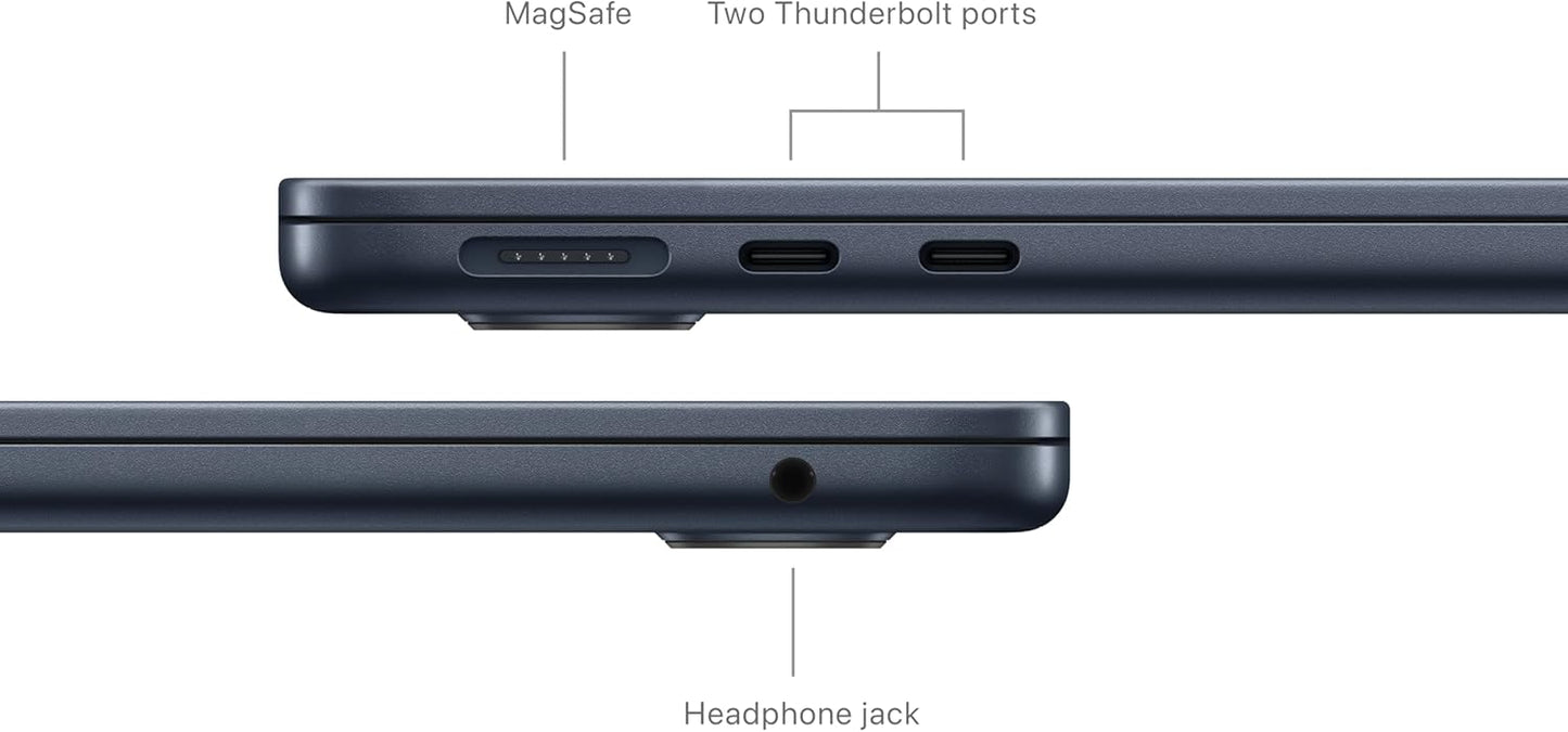 Apple 2024 MacBook Air (13-inch, Apple M3 chip with 8‑core CPU and 8‑core GPU, 8GB Unified Memory, 256GB) - Midnight (Renewed)