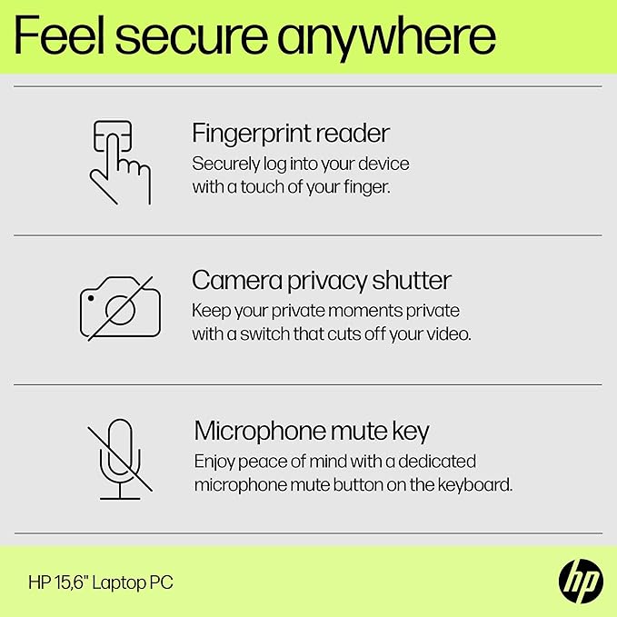 HP Laptop 15-fd1020ne, 15.6" FHD Display, Intel® Core™ Ultra 5-125H, 16GB DDR5 RAM, 512GB SSD, Intel® AI Boost (11 NPU TOPS), Eng/Arb Kb, Windows 11 Home, Natural silver (Open Box)