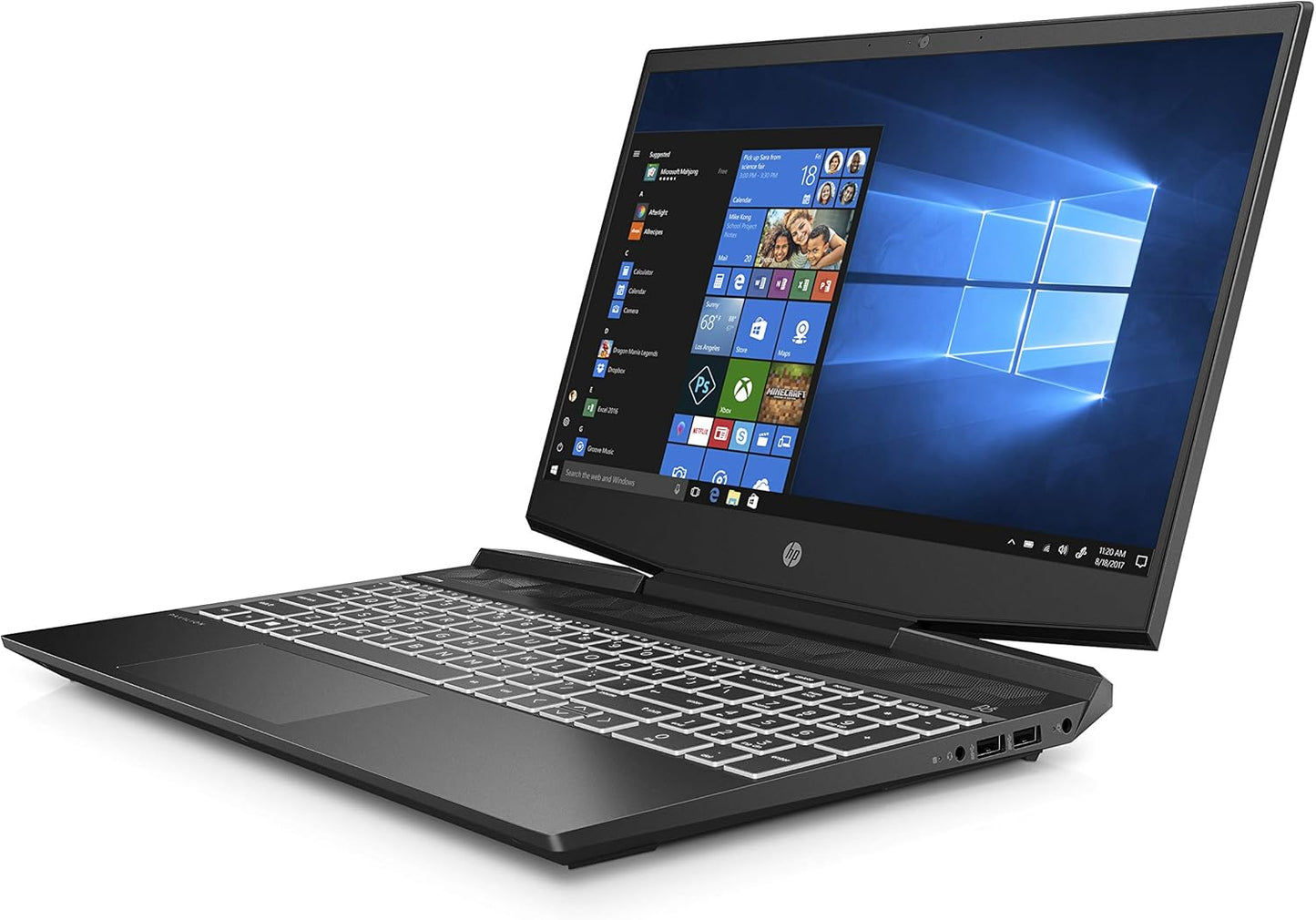 HP Pavilion Gaming 15-dk1001ne Laptop, 15.6" FHD, 10th Gen Intel® Core™ i7, 16GB RAM, 1TB HDD - 256GB SSD, NVIDIA GeForce GTX 1650Ti 4GB Graphics, Win 11 Pro,Black (Open Box) (Renewed)