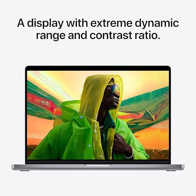 Apple 2021 MacBook Pro (14-inch, Apple M1 Pro chip with 8 core CPU and 14 core GPU, 16GB RAM, 512GB SSD) - Space Grey; English (Renewed)